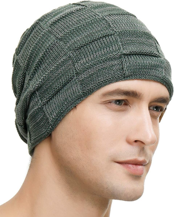 Slouchy Beanie for Men Winter Hats for Guys Cool Beanies Mens Lined Knit Warm Thick Skully Stocking Binie Hat - Image 3