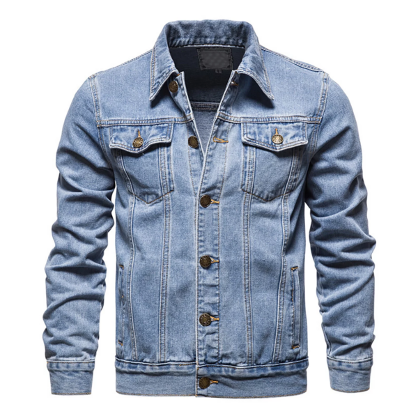 Men Oversized Denim Jacket plus Size Lightweight Button down Lapel Jean Coat Big and Tall Outwear Jackets - Image 6