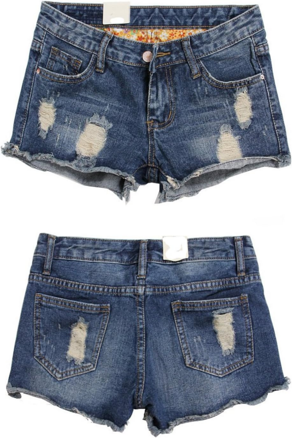 Womens Vintage Fringe Denim Shorts Jeans Vary Styles - Image 2