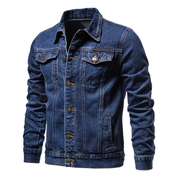 Men Oversized Denim Jacket plus Size Lightweight Button down Lapel Jean Coat Big and Tall Outwear Jackets - Image 2