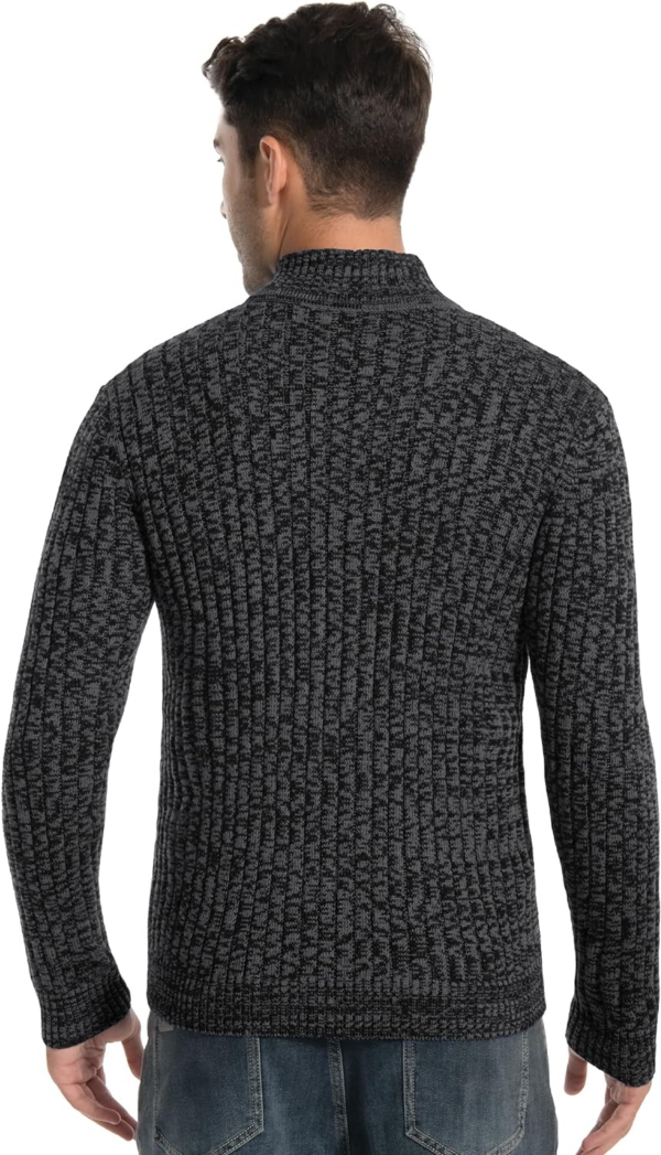 Men'S Cardigan Sweaters Full Zip up Stand Collar Slim Fit Casual Knitted Sweater with 2 Front Pockets - Image 2