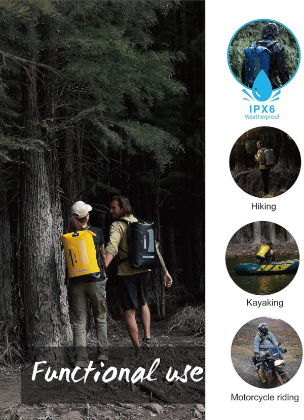 Waterproof Backpack Dry Bag 20L/30L/40L, Floating Dry Backpack Waterproof for Men, Dry Sack Waterproof Bag for Kayak - Image 5