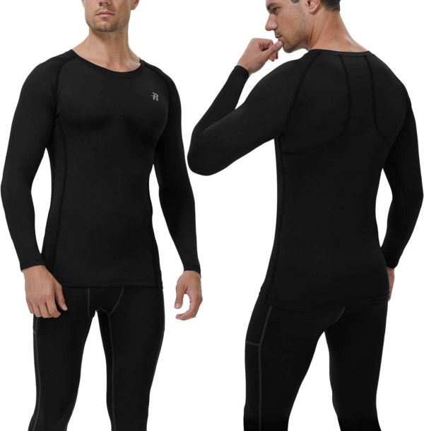 Compression Shirts for Men Long Sleeve Cool Dry Athletic Workout Tee Shirts Fishing Sun Shirts Sports Thermal Tights - Image 2