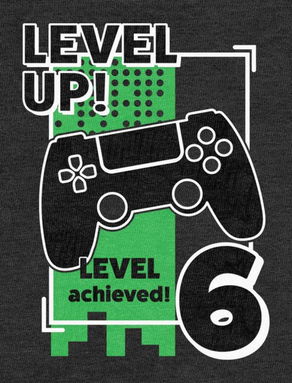 Gamer Birthday Shirt Level up Video Game 6Th Birthday Youth Kids T-Shirt - Image 2