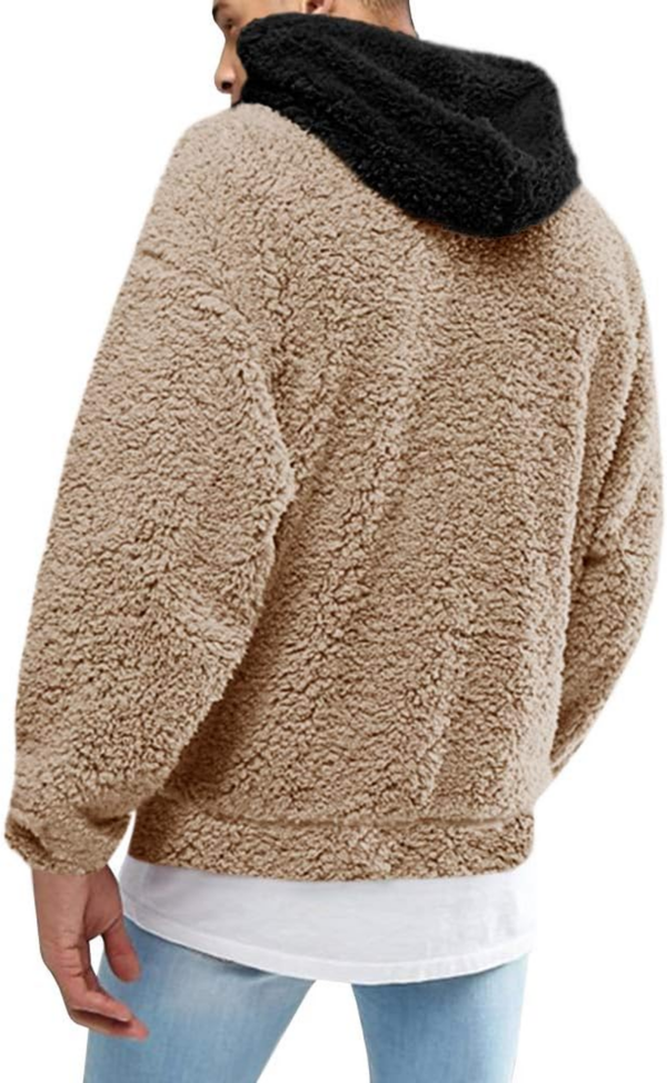 Mens Fuzzy Sherpa Pullover Hoodie Sweatshirts - Image 3