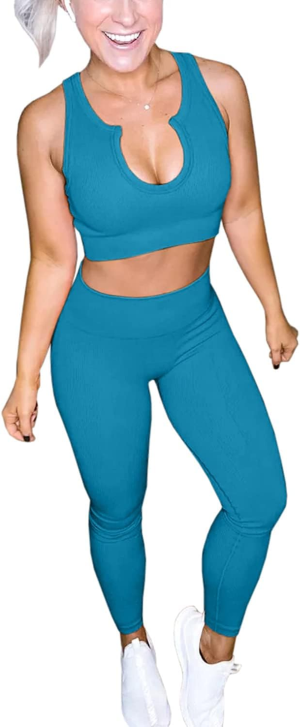 Women'S Yoga Workout Outfits 2 Piece High Waisted - Image 7