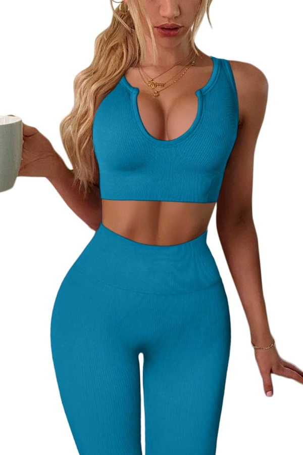 Women'S Yoga Workout Outfits 2 Piece High Waisted