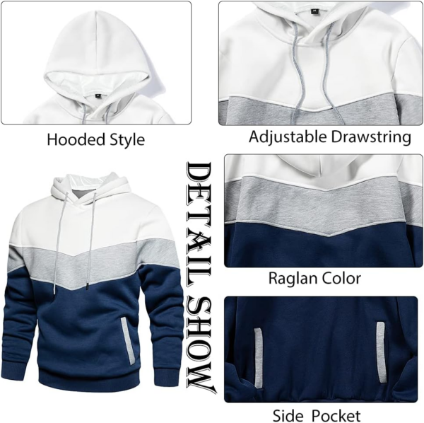 Mens Hooded Sweatshirt Casual Long Sleeve - Image 4