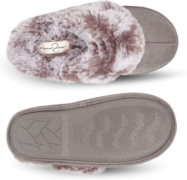 Women'S Comfy Faux Fur House Slipper Scuff Memory Foam Slip-On Anti-Skid Sole - Image 4