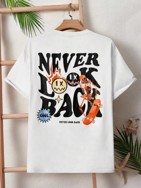 Never Look Back Creative Smile Skull Printing Cartoons - Image 7