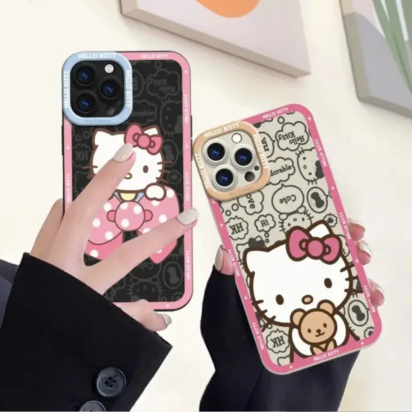 Case for Apple  11 14 Pro Max 13 12 Mini 15 plus Silicone Shell Phone Cover Shockproof Protective Funda Hello Kitty Cute - Image 3