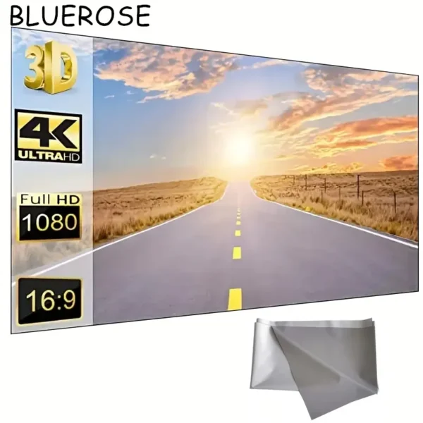 Foldable Portable Projector Screen 16:9 Metal Anti Light Simple Curtain Reflective Cloth for Home Outdoor Office Projector - AliExpress 15