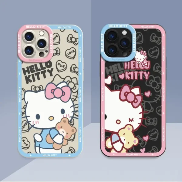 Case for Apple  11 14 Pro Max 13 12 Mini 15 plus Silicone Shell Phone Cover Shockproof Protective Funda Hello Kitty Cute