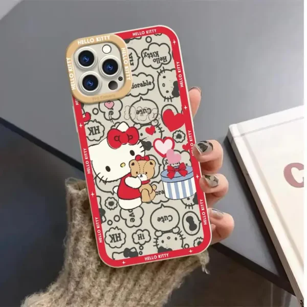 Case for Apple  11 14 Pro Max 13 12 Mini 15 plus Silicone Shell Phone Cover Shockproof Protective Funda Hello Kitty Cute - Image 5