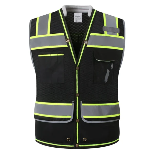 Surveyor Safety Vest Reflective High Visibility Vest for Men, Class 2 Heavy Duty Surveyor Safety Vest, Mesh Solid, industry vest.