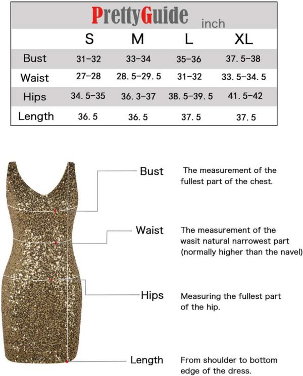 Women'S Sequin Cocktail Dress V Neck Bodycon - Image 7