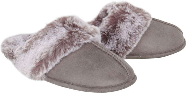 Women'S Comfy Faux Fur House Slipper Scuff Memory Foam Slip-On Anti-Skid Sole - Image 5