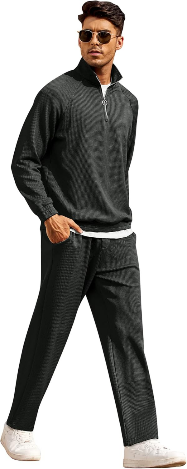 Men'S Tracksuit 2 Piece Waffle Hoodie Sweatsuits - Image 8