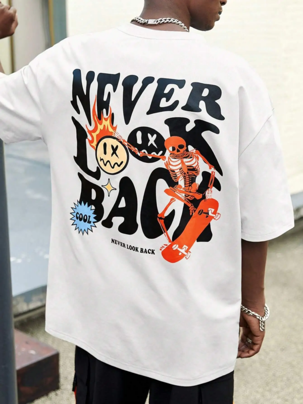 Never Look Back Creative Smile Skull Printing Cartoons - Image 5