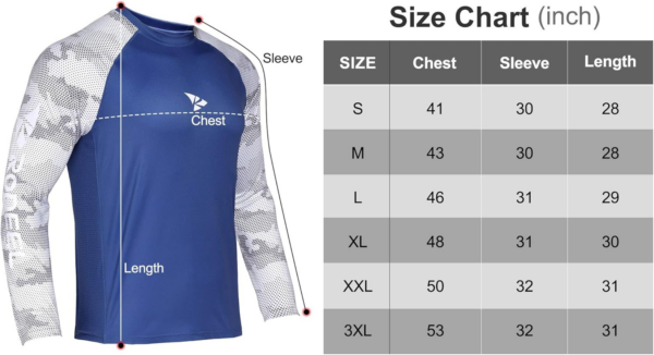 Loose-Fit Fishing T-Shirt Vented Long Sleeve Shirt UPF50 Sleeve 6 Colors, 6 Size - Image 7