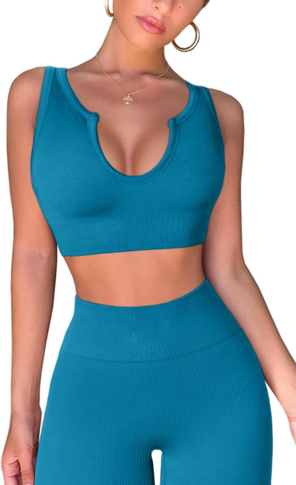 Women'S Yoga Workout Outfits 2 Piece High Waisted - Image 4