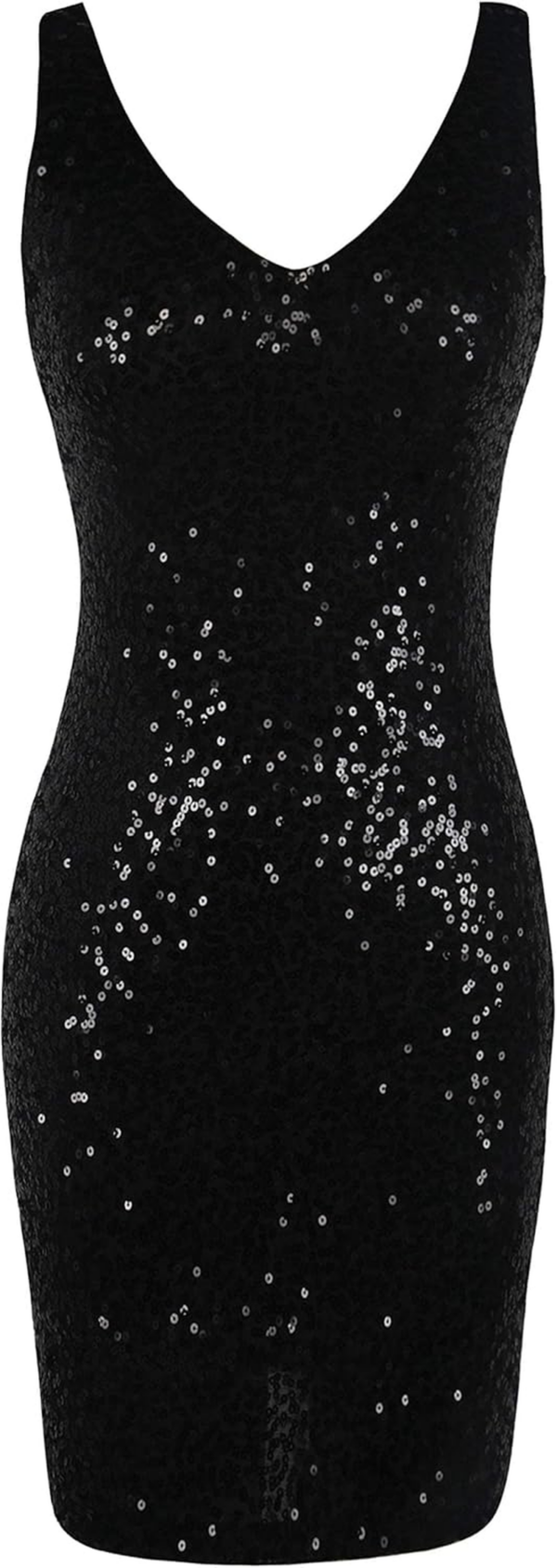 Women'S Sequin Cocktail Dress V Neck Bodycon - Image 5