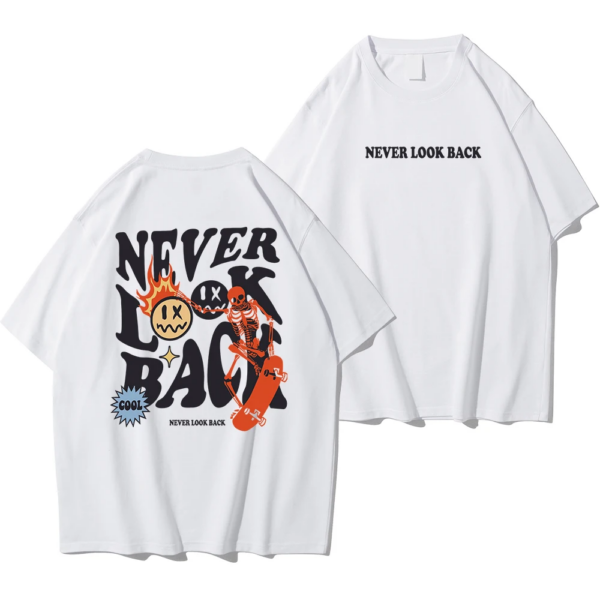 Never Look Back Creative Smile Skull Printing Cartoons