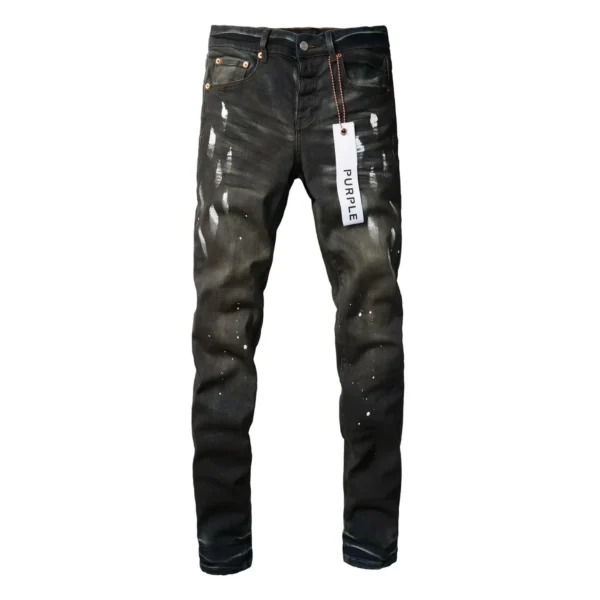 Purple Jeans American High Street Distressed Black Paint 2024 - Image 2