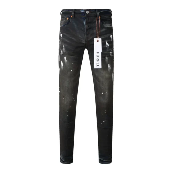 Purple Jeans American High Street Distressed Black Paint 2024 - Image 3