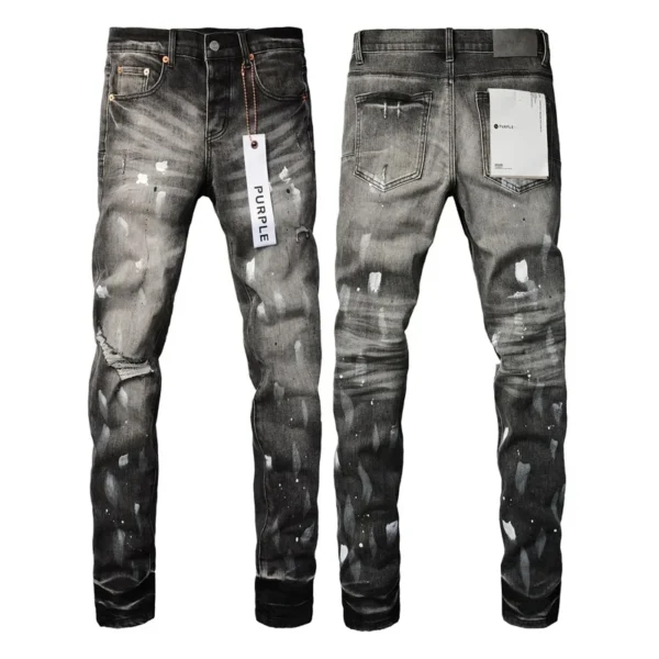 Purple Jeans American High Street Distressed Black Paint 2024